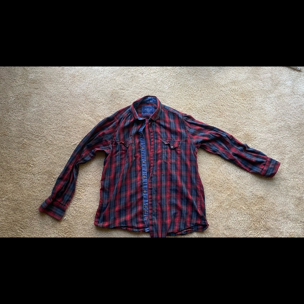 Plad Shirt (Men's L) red & black